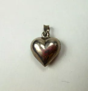 Sterling Silver Heart Colgante 925 Corazón de cuerpo completo - Imagen 1 de 6