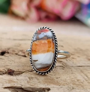 Oyster Turquoise Ring Gemstone 925 Sterling Silver Beautiful Ring All Size MK* - Picture 1 of 8