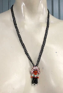 Collana Western con Perline Pesanti Bambino Nativo Fatto a Mano Gioielli - Foto 1 di 4