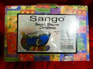 Sango "SWEET SHOPPE CHRISTMAS" Sleigh Center Piece Candy Dish Sue Zipkin NIB - Picture 1 of 4