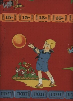 BTHY Punctuation American Jane Moda Sandy Klop Vintage Children OOP Red 18x43 - Image 1 of 4