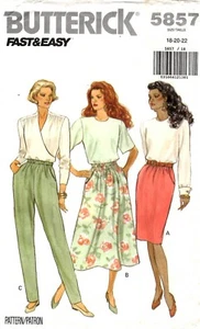 Butterick Sewing Pattern Women's SKIRT & PANTS 5857 Sz 18-20-22 UNCUT - Picture 1 of 4