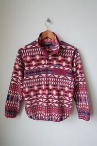 Patagonia Synchilla Snap-T Pullover Fleece Jacket Coat XXS Color Geometric Pink - Picture 1 of 3