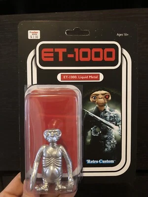 Hecho a mano ET T-1000 Terminator E.T. Figura de arte de juguete personalizada Mashup Foto 1 de 2
