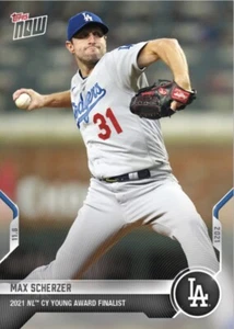 2021 TOPPS NOW NL CY YOUNG FINALIST CARD LOS ANGELES DODGERS MAX SCHERZER #OS-14 - Picture 1 of 1