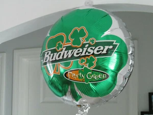 (10) BUDWEISER / BUDLIGHT ST PATRICKS 13'' ANAGRAM MYLAR BALLOON IRISH SHAMROCK - Picture 1 of 4