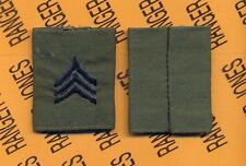 US Army Enlisted SERGEANT E-5 SGT OD Green & Black slip on rank patch 