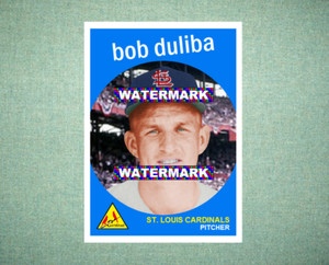 Bob Duliba St Louis Cardinals 1959 Style Custom Baseball Art Card