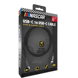Cable Nascar USB-C a USB-C 6 pies negro - Imagen 1 de 5