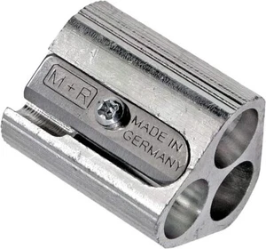 M & R Three Hole Pencil Sharpener Round Hexagon Triangle Magnesium - Picture 1 of 4