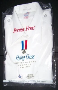 Vintage Flying Cross weiß Distinguished Service Hemd Kurzarm Neu mit Etikett Herren 15 - Bild 1 von 7