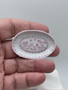 Vintage BESPAQ Pink Willow Ware Serving Tray Asian Dollhouse Miniature 1:12