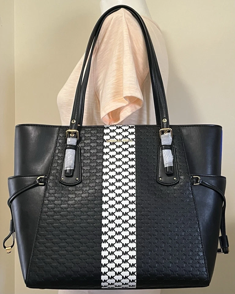 Michael Kors Voyager Crossgrain Leather Tote & Wallet Sunflower