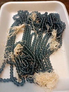 Grau Milchglasperlen Meer 6 mm Rund Konvolut Vintage Hanks - Bild 1 von 7