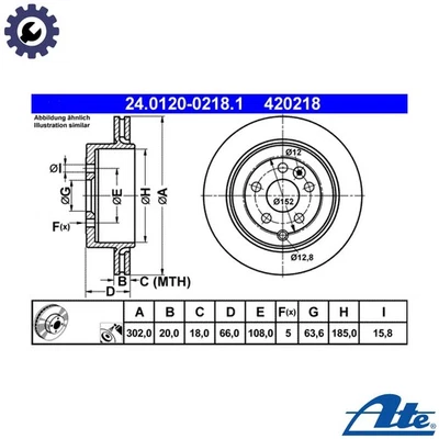 2x BRAKE DISC 24.0120-0218.1 FOR LAND ROVER 204PT 2.0L 4cyl LR2B 6324 S 3.2L - Image 1 of 4