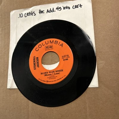 Stonewall Jackson Still Awake/Blues Plus Booze Means I Lose Columbia 45 - Image 1 of 3
