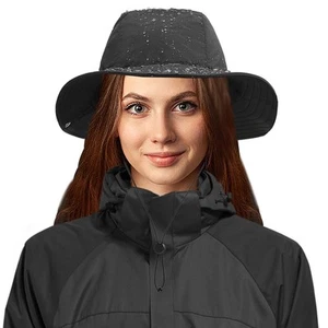 Rain Hat for Women - Waterproof Winter Wide Brim Bucket Hat, Warm Fleece Line... - Picture 1 of 9