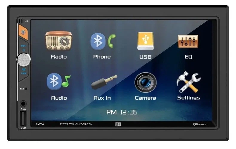 Dual DM724 7″ Double DIN Touchscreen Digital Multimedia Receiver - Image 1 of 2