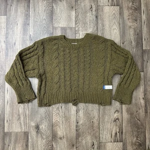 Arizona Juniors Womens Crew Neck Long Sleeve Pullover Sweater Size M Green - Picture 1 of 8