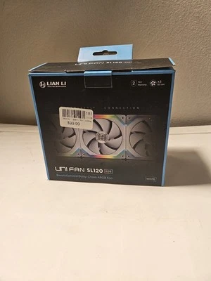 Lian Li UNI Fan SL120 RGB White 3x120 Fan Pack - Image 1 of 3