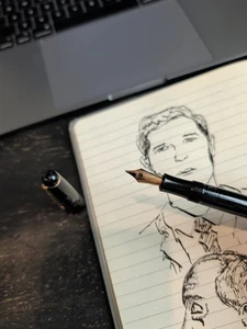 MONTBLANC 344 SCHWARZ KOLBEN FÜLLFEDERHALTER 14K doppelt breit BB FEDER VINTAGE 50er - Bild 1 von 7