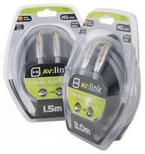 AV:LINK HIGH QUALITY GOLD PLATED RCA PHONO LEAD 1.5m nylon threaded phono video - Picture 1 of 1