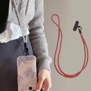 Crystal Rhinestone Phone Lanyard Crossbody Hanging Cord Phone Accessories - Picture 1 of 15