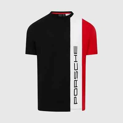 Porsche Penske Motorsport Official Stripe Team T-Shirt Black Red - Image 1 of 2