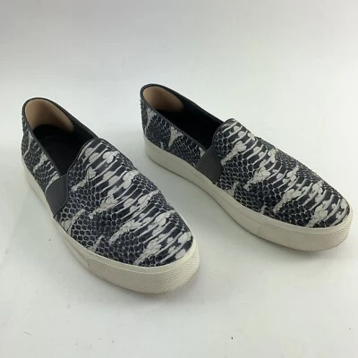 VINCE Flats Slip On Sneakers Black White Snakeskin Leather Size 5.5 / 35.5 - Image 1 of 4