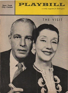 1958 Playbill New York City Center The Visit Alfred Lunt & Lynn Fontanne - Imagen 1 de 1
