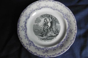 ANCIENNE ASSIETTE PARLANTE SUR JEANNE D'ARC - N° 1 sur 12 - H B & Cie CHOISY - Bild 1 von 4