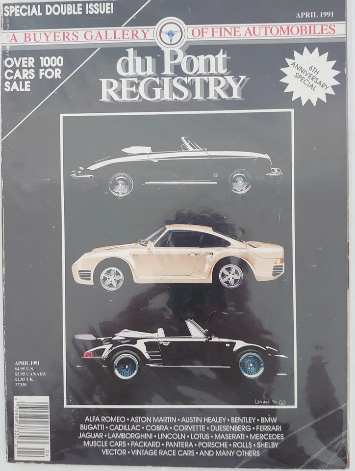 DuPont Registry A Buyers Gallery Of Fine Automobiles Magazine April 1991 - Image 1 of 1