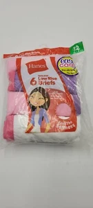 Hanes 6-Pack Girl's Low Rise Comfort Fabric Cotton Briefs Solid & Prints Size 12 - Picture 1 of 4