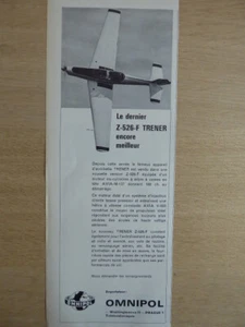 7/1969 PUB OMNIPOL Z-526-F TRENER AVION ACROBATIE MOTEUR AVIA-M-137 FRENCH AD - Picture 1 of 1
