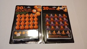 1990s Halloween 20-Piece Set Mini Pumpkin String Lights & Witches Hats - Picture 1 of 2