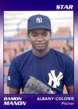 1990 Albany Yankees Star #10 Ramon Manon Dominican Republic DR Baseball Card