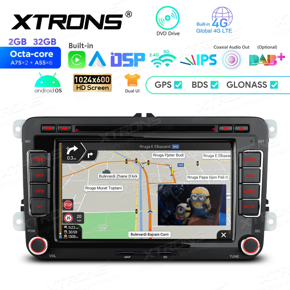 For VW Jetta Golf Android 14 8-Core Car GPS Stereo DVD Radio 4G WiFi Navi 2+32GB - Image 1 of 4