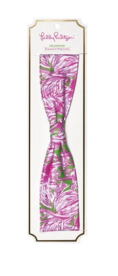 LILLY PULITZER 头带 粉色 COLONY 火烈鸟 2 英寸 宽涤纶 弹性纤维 头发 全新无标签 — 第 1/4 张图片