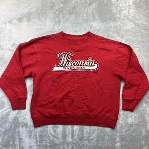 Vintage Wisconsin Badgers Pullover Gr. Large rot Pulli bestickt - Bild 1 von 6