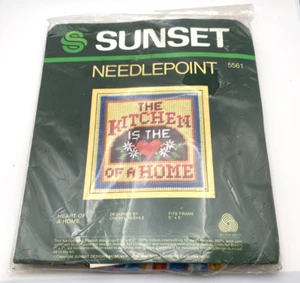 Sunset Needlepoint Kit THE KITCHEN IS THE HEART OF A HOME - Picture 1 of 3