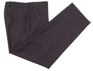 RECENT Hugo Boss Brown Gray Thin Pinstripe Wool FLAT FRONT Dress Pants 34 x 32 - Picture 1 of 1