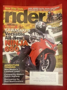 Rider Magazine April 2012 Kawasaki 650 Ninja Moto Guzzi V7 etc - Picture 1 of 2