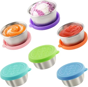 6X1.6 Oz Salad Dressing Containers with Lids, Small Leakproof Reusable Stainless - Picture 1 of 12