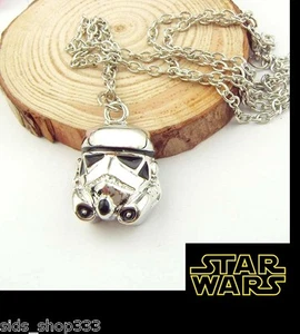 Star Wars Stormtrooper Helmet chrome Pendant necklace  6K003D Force awakens - Picture 1 of 4