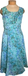 Abito donna Roz & Ali taglia 18 fantasia floreale senza maniche colore blu verde - Foto 1 di 10