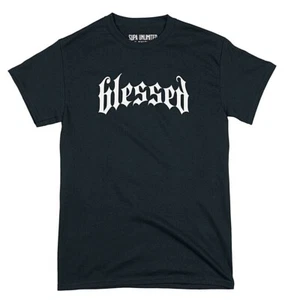 Urban Men's T Shirt Blessed Streetwear Fashion Graphic Design Hip Hop T Shirts - Picture 1 of 12
