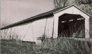 Postcard Montgomery Co. Parkersburg Indiana Harshbarger Covered Bridge Vintage - Picture 1 of 2