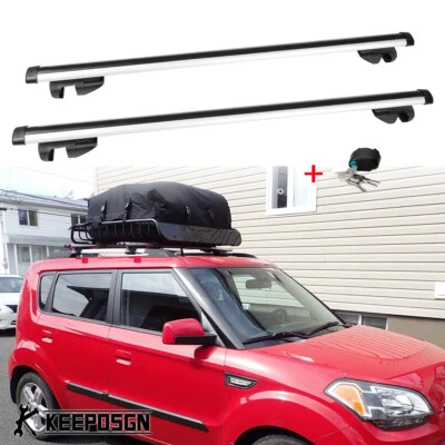 Par de barras transversales de techo de 46" portaequipajes carga kayak para KIA Soul 2010-2019 Foto 1 de 4