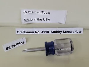 #2 Phillips Stubby Short Screwdriver 4118 New Old Stock USA - Foto 1 di 7