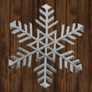 Silver Snowflake Embroidered Patch — Iron On - Picture 1 of 1